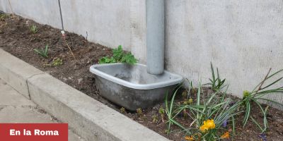 Desazolve de bajada pluvial en la roma
